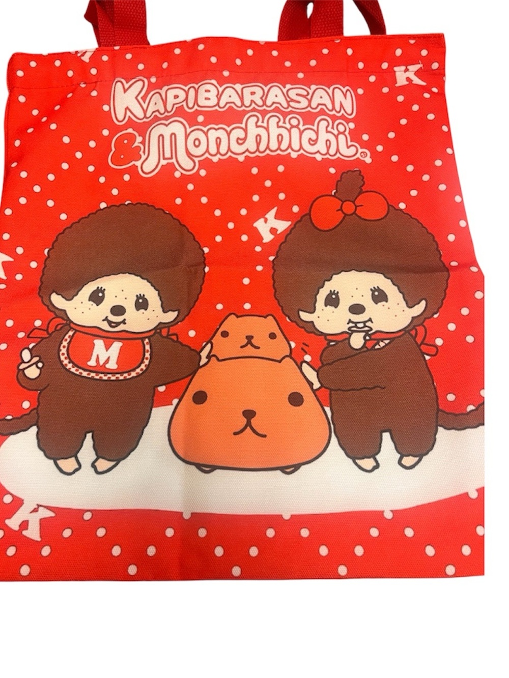Monchhichi Red Printed Canvas Tote Bag
